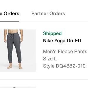 Grey Nike fleece dri-fit joggers